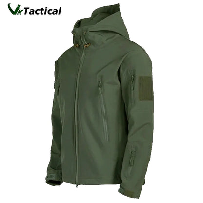 Men's Tactical Waterproof Shark Skin Jacket - Softshell Outdoor Jacket with Fleece Lining