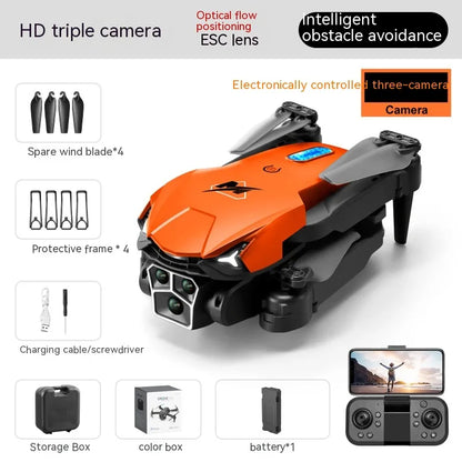 UAV Three Camera HD Drone - Optical Flow Positioning with Obstacle Avoidance | Orange & Black