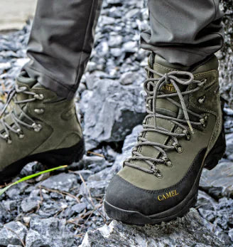 Waterproof High-Top Hiking Boots - Camel Brand