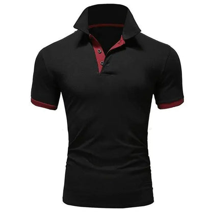 Men's Casual Cotton Polo Shirt - Slim Fit Short Sleeve Polo for Meetings and Events | Plus Size Available