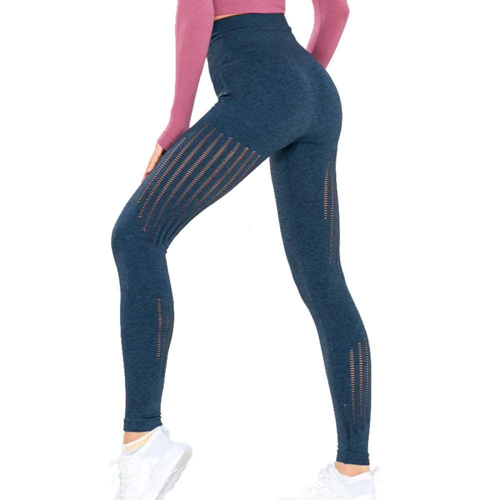 High Waist Knitted Yoga Pants for Women - Seamless Stretch Activewear | Athletic Leggings