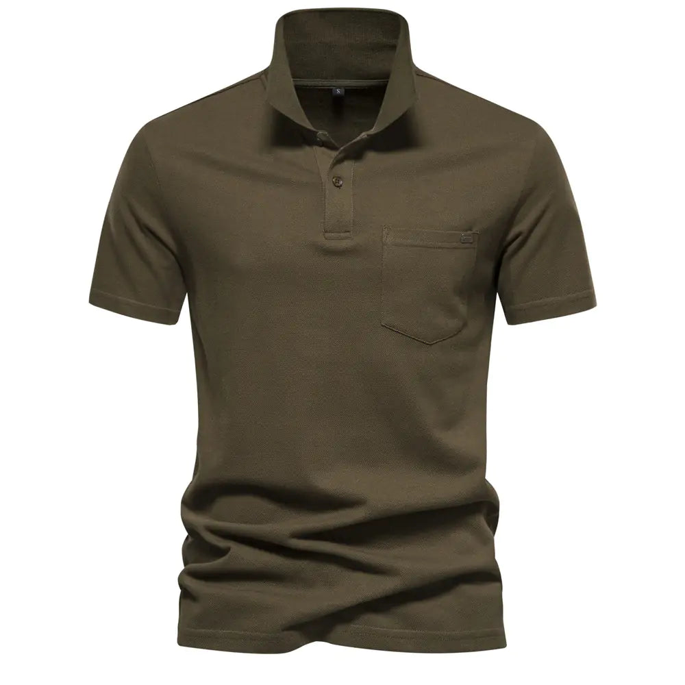 Men's 100% Cotton Polo Shirt - Classic Short Sleeve Polo with Pocket | Casual Summer Wear