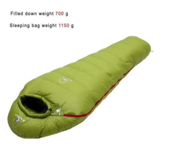 Goose Down Warm Sleeping Bag - Lightweight Insulated Camping Bag | Single