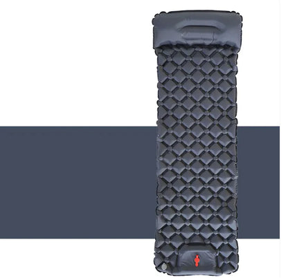 Outdoor Camping Press Inflatable Sleeping Pad - Lightweight Mat with Built-In Pillow