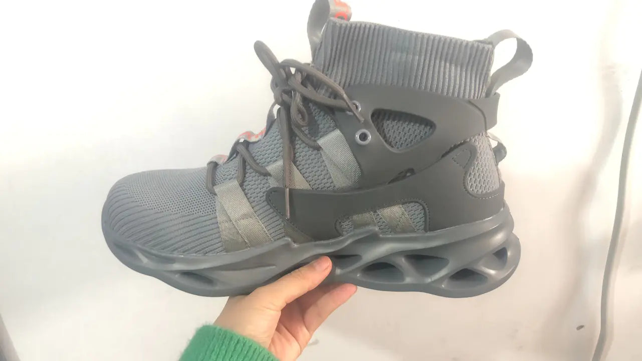 Men's High-Top Safety Shoes - Steel Toe Work Boots with Ankle Support