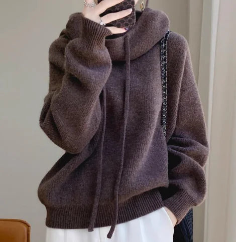 Women's Merino Wool High Neck Sweater Top