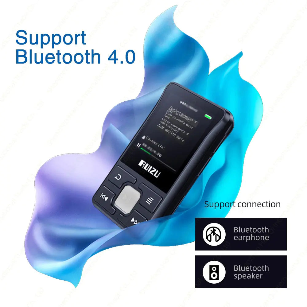 Mini Bluetooth MP3 Player with 1.8" Screen - Portable Music Player with FM Radio, E-Book & TF Card Support