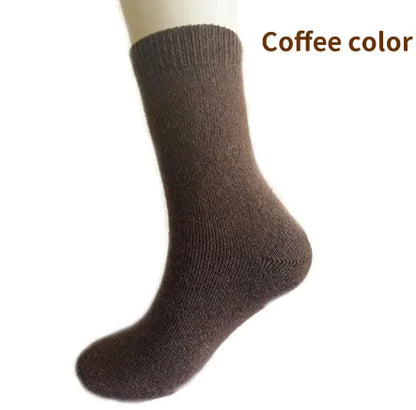Wool Socks Thickened And Plush Warm Terry Middle Cylinder - Men's Antibacterial Winter Socks