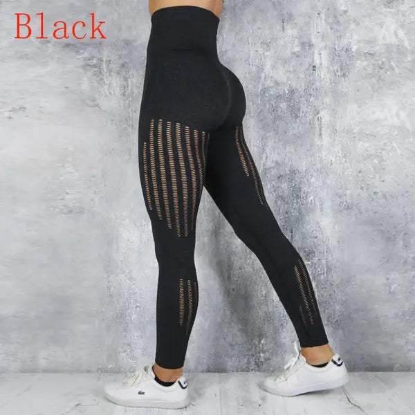 High Waist Knitted Yoga Pants for Women - Seamless Stretch Activewear | Athletic Leggings