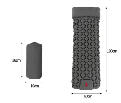 Outdoor Camping Press Inflatable Sleeping Pad - Lightweight Mat with Built-In Pillow