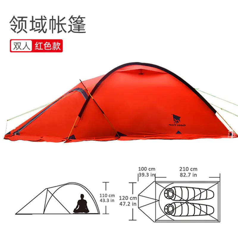Winter Double Layer Waterproof Camping Tent for Hiking - 4-Season 2-Person Shelter