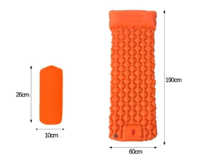 Outdoor Camping Press Inflatable Sleeping Pad - Lightweight Mat with Built-In Pillow