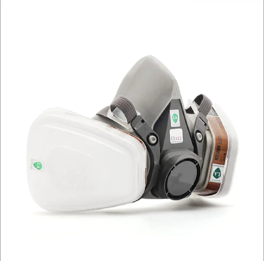 6200 Gas Mask 7-Piece Set for Industrial Protection - Half Face Respirator with Filters