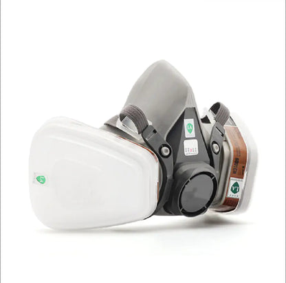 6200 Gas Mask 7-Piece Set for Industrial Protection - Half Face Respirator with Filters