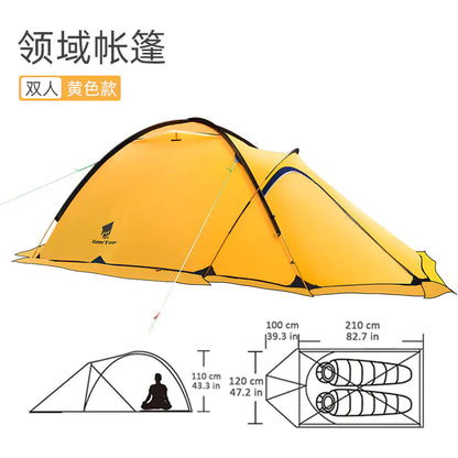 Winter Double Layer Waterproof Camping Tent for Hiking - 4-Season 2-Person Shelter