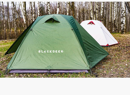 BlackDeer Double Layer Camping Tent - 2-3 Person Waterproof 3/4 Season Shelter with Aluminum Poles