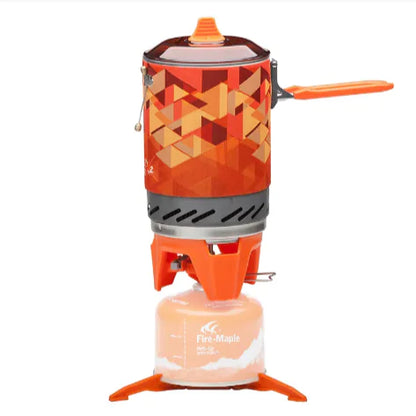 FireMaple Outdoor Heat-Exchange Camping Pot - 1L Efficient Cooking System with Thermal Cover | Backpacking Cookware