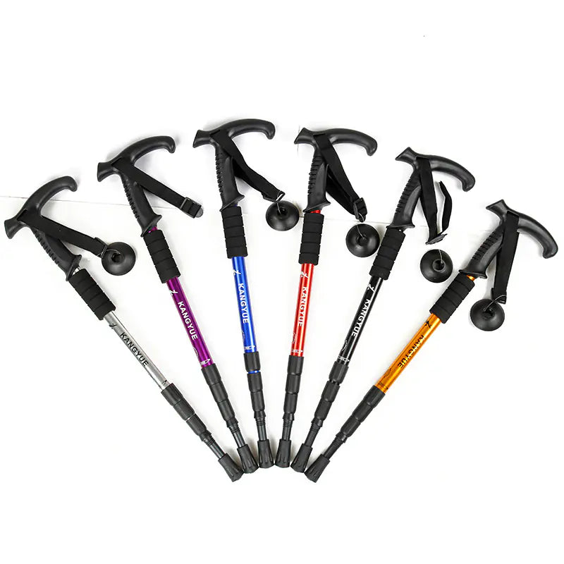 Outdoor Folding Ultra-Light Trekking Poles - 4-Section Aluminum Alloy Hiking Poles 500g | Compact & Portable