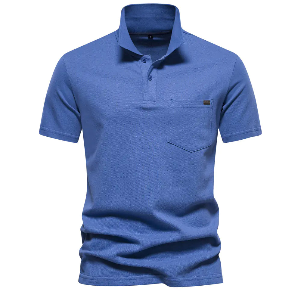 Men's 100% Cotton Polo Shirt - Classic Short Sleeve Polo with Pocket | Casual Summer Wear