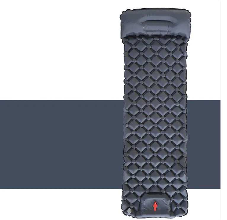 Outdoor Camping Press Inflatable Sleeping Pad - Lightweight Mat with Built-In Pillow