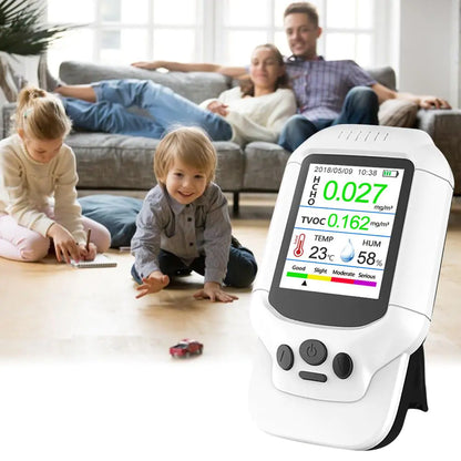 Professional Air Quality Monitor for PM2.5 and HCHO - Digital Formaldehyde Detector with LCD Display