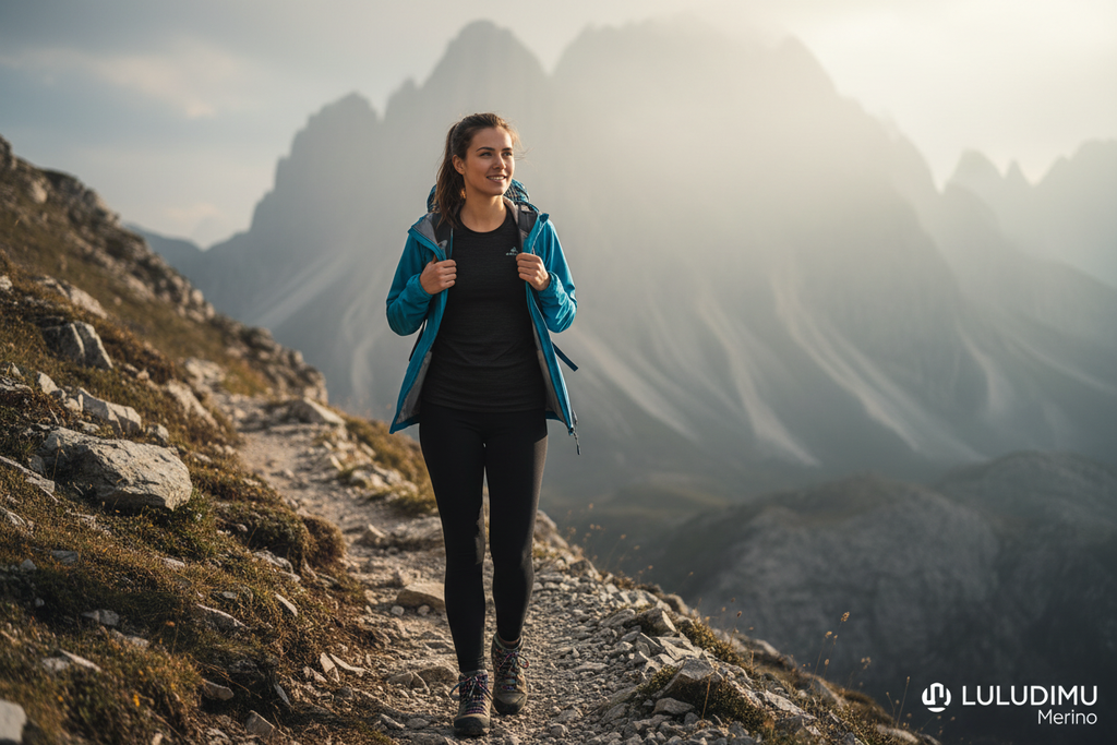Women's Black Merino Base Layer - Hiking Lifestyle