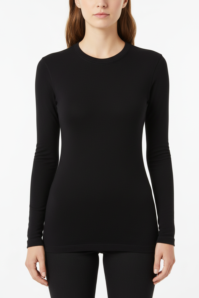 Women's Merino Wool Base Layer - Black Product Shot