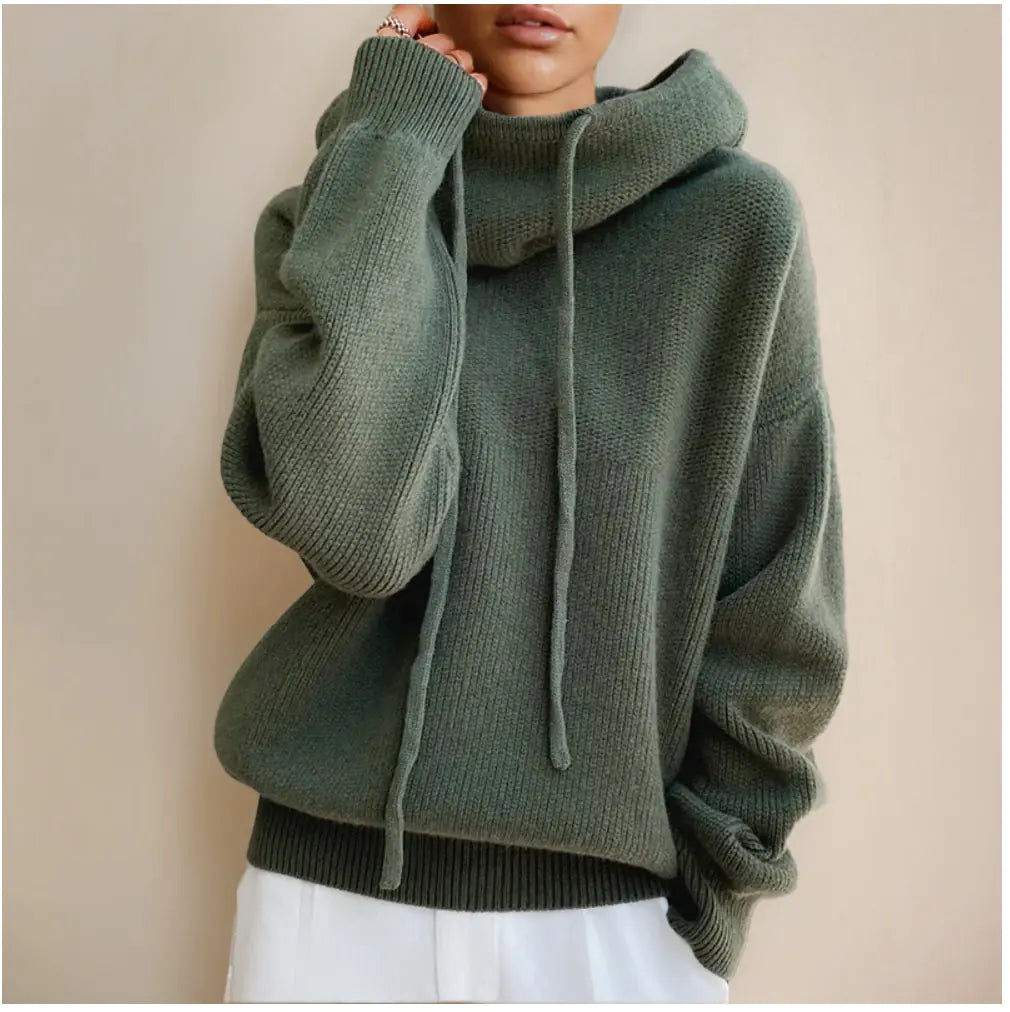 Women's Merino Wool High Neck Sweater Top