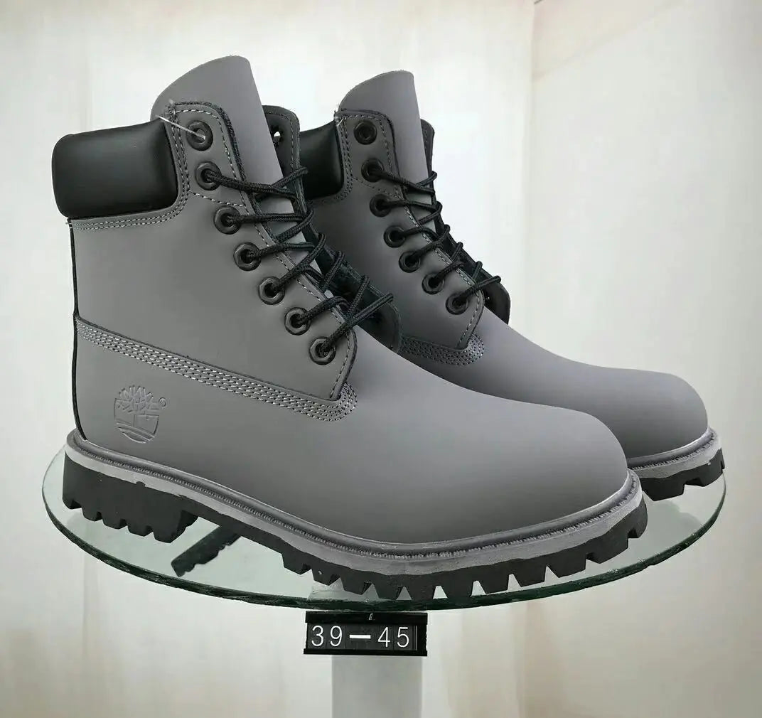 Classic Leather Work Boots - Durable Cowhide Waterproof Boots for Men and Women | Outdoor Hiking