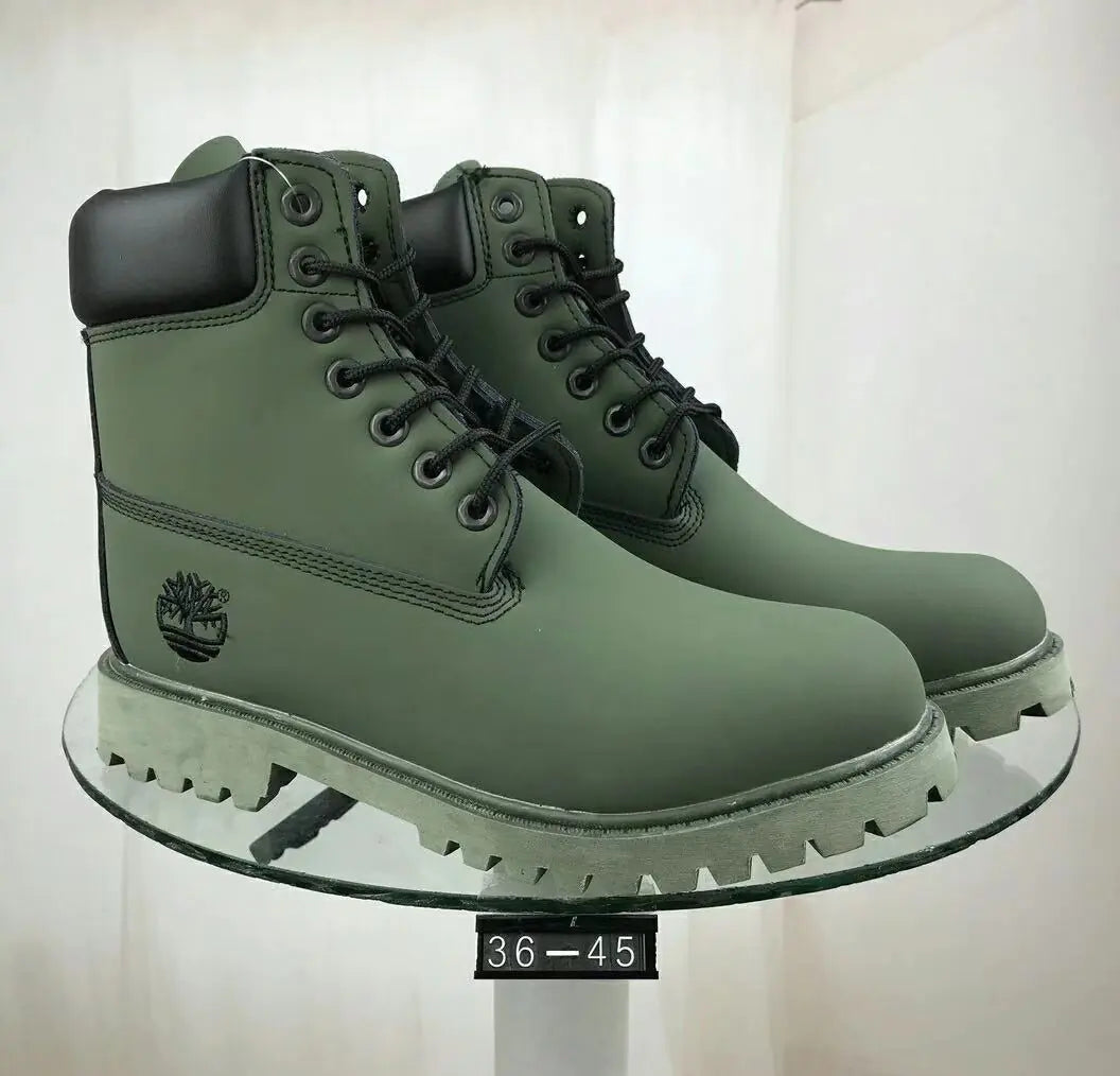 Classic Leather Work Boots - Durable Cowhide Waterproof Boots for Men and Women | Outdoor Hiking