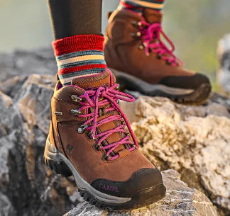 Waterproof High-Top Hiking Boots - Camel Brand