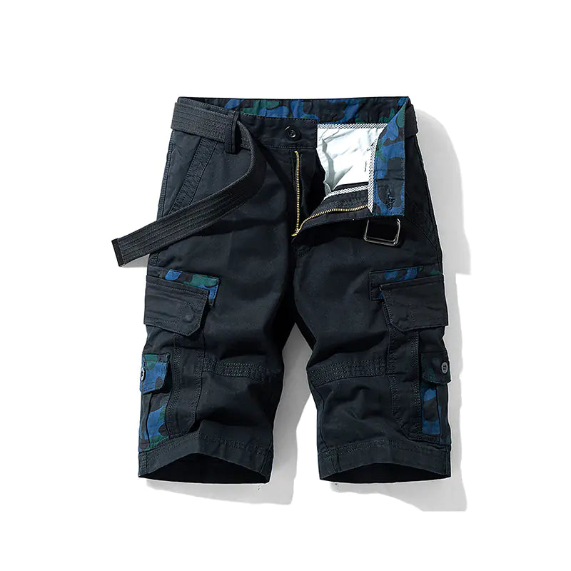 Men's 100% Cotton Cargo Shorts - Knee-Length Outdoor Shorts | Summer Wear