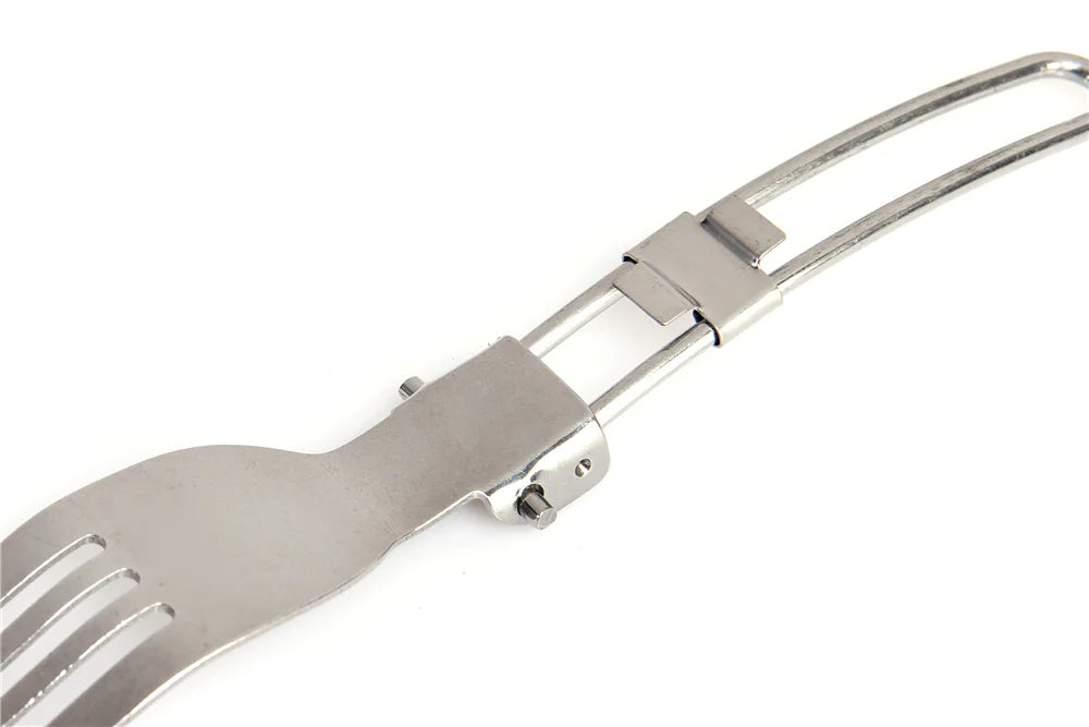 Camping Foldable Cutlery Set - Portable Stainless Steel Utensils for Outdoor Dining | Travel Tableware