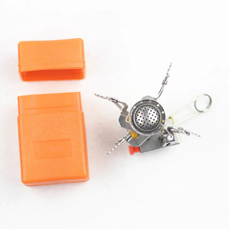 Portable Mini Camping Stove - Lightweight Aluminum Butane Burner for Outdoor Cooking | 1-3 Person Capacity