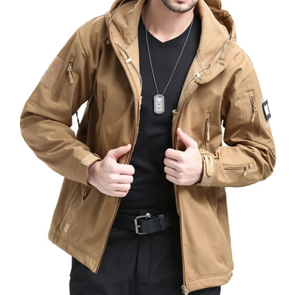 Men's Tactical Waterproof Shark Skin Jacket - Softshell Outdoor Jacket with Fleece Lining